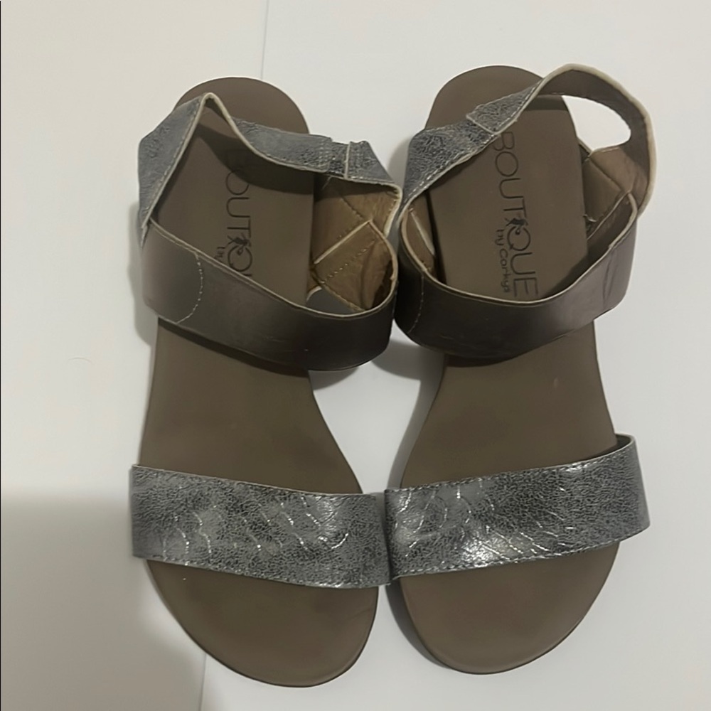 Boutique by Corkys Women's Silver and Brown Sandals